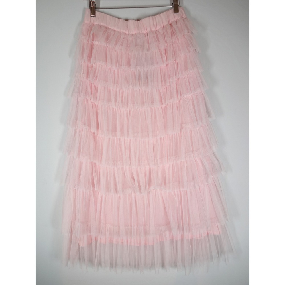 Cupcakes Cashmere Tulle Maxi Skirt Small Pink Tiered Balletcore Carrie Bradshaw